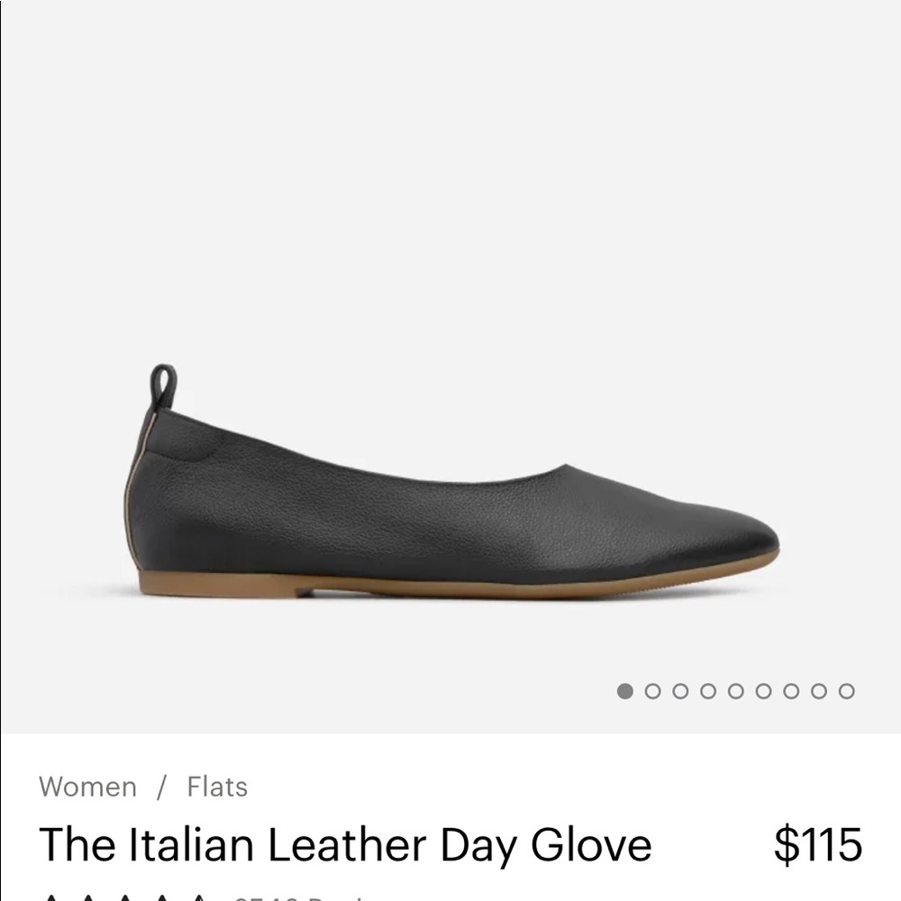 Everlane italianeather day glove flat black 7.5 NWOT